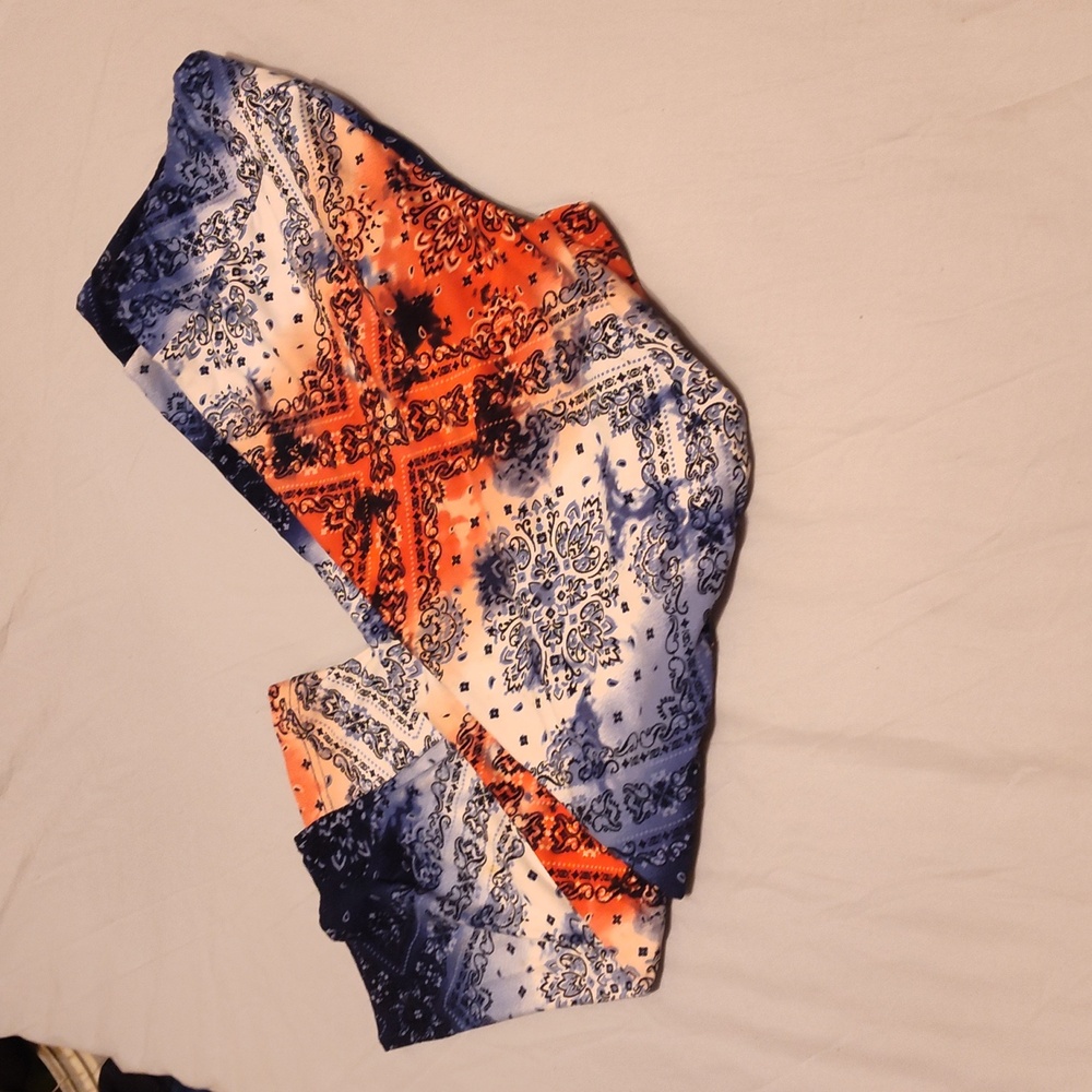 Woman's Pants Celebrate! Patriotic poly/Spandex  Red White & Blue Size L 12-14